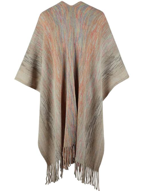 Heathered Fringe Hem Poncho